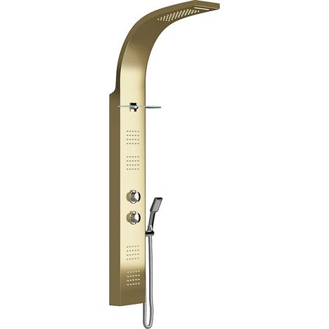 Colonna da doccia idromassaggio termostatico JOSTA - dorato - P45xH150 cm (1/5)