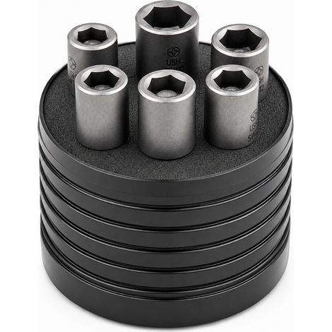 COFFRET 7 DOUILLES IMPACT MAGNETIQUES 6 PANS/50MM - 53007 - LEMAN (1/5)