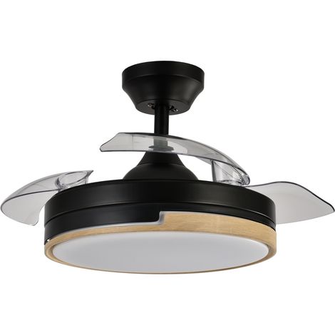 Ventilador dc 48w olimpia negro/madera 3aspas 91d 4800 lm 6vel 3000k,4500k,6000k, remoto+temporizador+memoria (1/3)