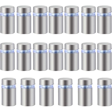 ZOLGINAH 8 Pièces D'Entretoises à vis pour Verre Publicitaire, Entretoises en Acier Inoxydable, Entretoises en Verre et Supports en Verre Acrylique, Y Compris les Goupilles et les vis (12 x 25 mm) (1/5)