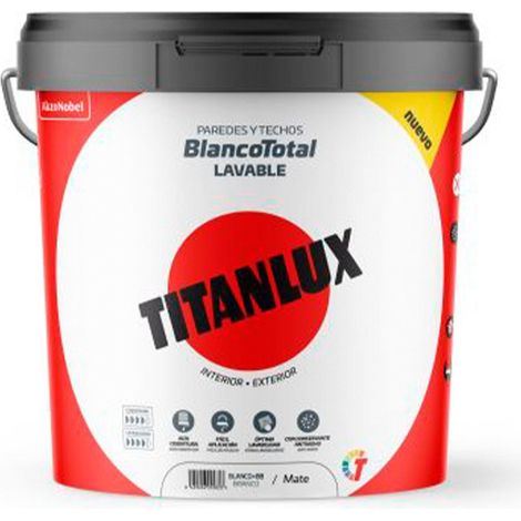 Pintura plástica acrílica estirenada, interior/exterior, blanco total,14 l