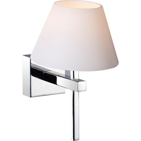 Italux Melvin - Lampe de salle de bain moderne chrome 1 lumière avec abat-jour blanc, G9, IP44