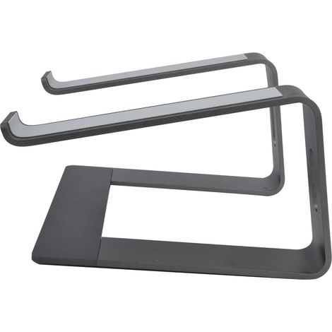 Support pour ordinateur portable en alliage d'aluminium, support portable, rehausseur de bureau, base métallique, support de refroidissement, gris sidéral (1/5)