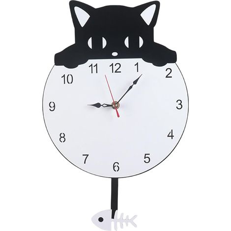 Horloge Chat Décoration Murale Mignonne Horloge Analogique Jolie Pour Chambre, Salon, Maison, , Tout-Petits, Adolescents, Filles, Garçons, Chambre d' (1/5)
