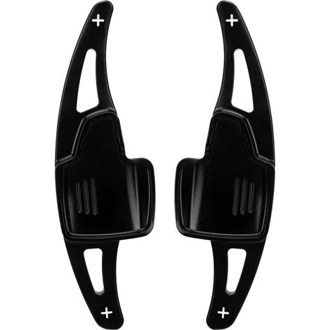 Palettes de changement de vitesse au volant noires et kit de couvercle de levier de vitesse en alliage d'aluminium allongé pour Ford Focus, Escape et EcoSport (1/5)