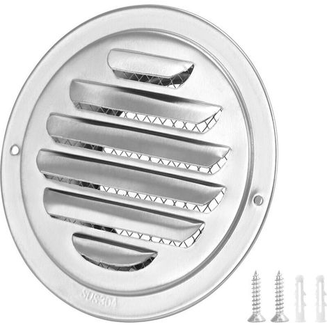 Rundes Lüftungsgitter aus Edelstahl 304, für Küche und Bad – 100 mm (1/4)