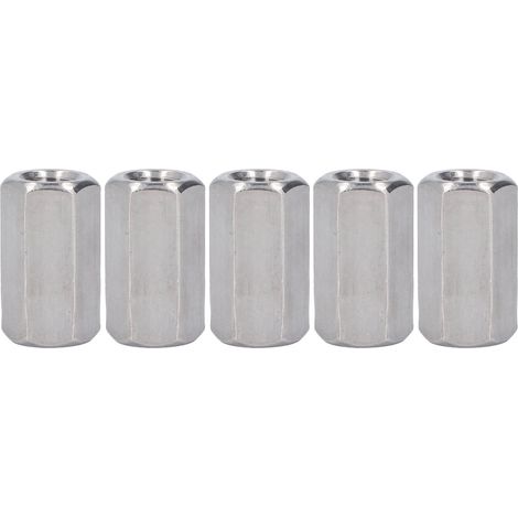 Écrous d'accouplement hexagonaux en acier inoxydable 304, 5 pièces, vis à filetage fin métrique, goujons, écrou de connexion (1/5)