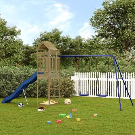 Bac à sable enfant : Bac à sable et toit réglable Bois de sapin Blanc et rouge UV50 jeu extérieur enfant, aire de jeu jardin, balançoire enfant , pour jardin, usage domestique , enfant 3-8 ans (1/5)
