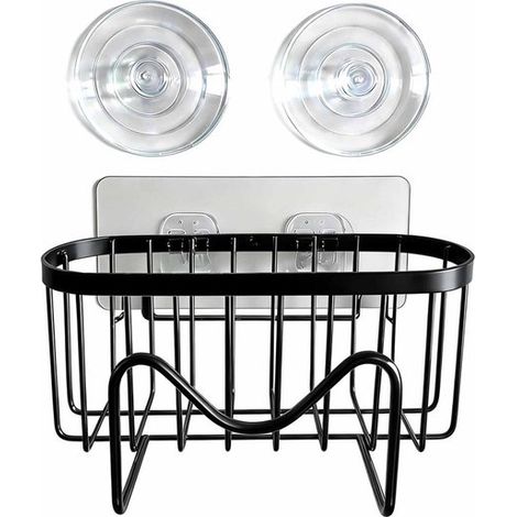 Organizzatore per lavello - Porta spugne in acciaio inox - Tipo M - Non richiede foratura - Con striscia adesiva - Stile B (1/5)