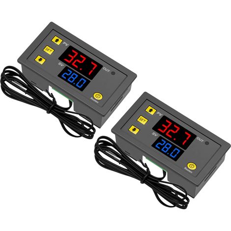 2PCS W3230 AC 110V-220V Contrôleur de Température Numérique 10A Affichage LED Thermostat avec Sonde NTC 10K, plage de -50 ℃ à 110 ℃,per Réfrigérateur, Serra, Terrario e Progetti Fai-da-te (1/5)