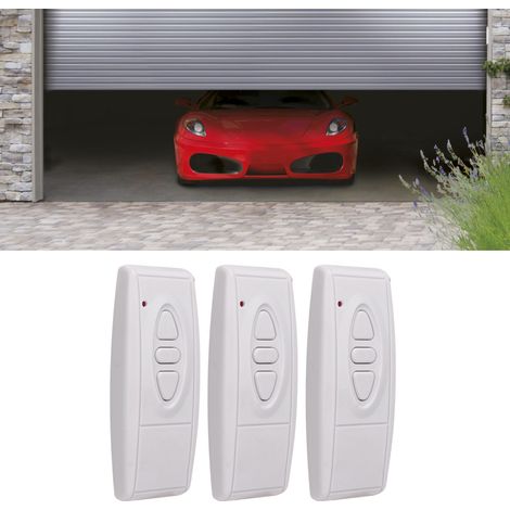 Télécommande sans fil à bouton-poussoir pour portes de garage et volets roulants électriques, 433 paires (paquet de 3) (livrée avec piles intégrées) (1/5)