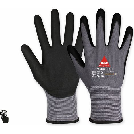 HASE SAFETY GLOVES Arbeitshandschuhe, Padua Pro+, EN388, EN 420, Touchfähig, Größe 9