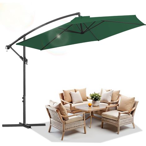 TolleTour Sonnenschirm 3m Grün – Natürlicher Sonnenschutz für Garten, Rasen & Balkon