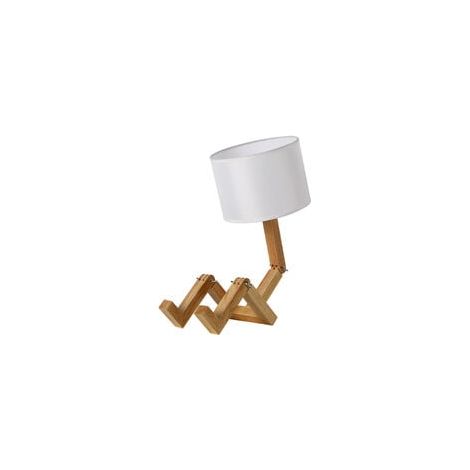 Nachttischlampe Massivholz Schreibtischlampe Roboterform Faltbare Schreibtischlampe - Mit 5W Glühbirne Warmes Licht