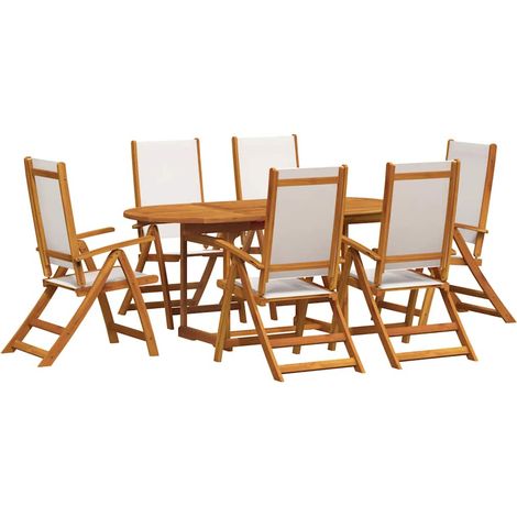 Maison Exclusive - 7-tlg. Garten-Essgruppe Massivholz Akazie und