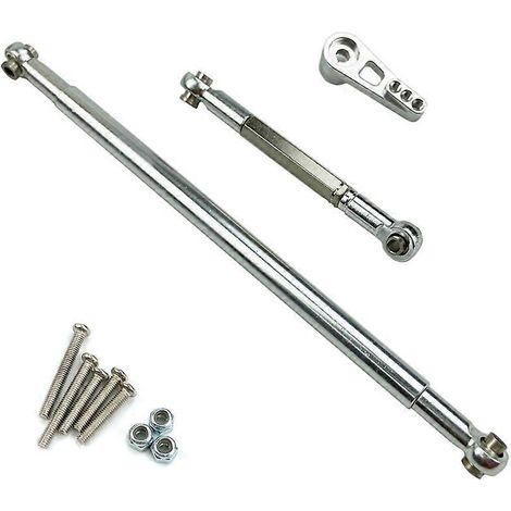 Biellette de direction en métal, biellette de servo, accessoires pour voiture RC 1/12, argent (1/5)
