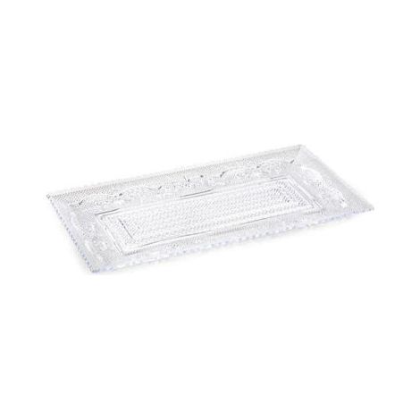 BANDEJA RECTANGULAR MELAMINA 23,5X28CM TRANSPARENTE