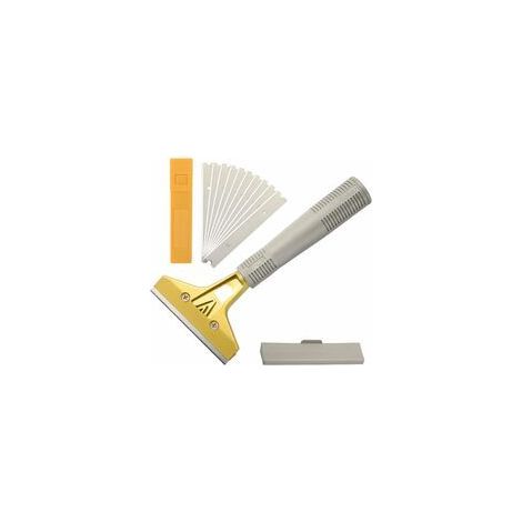 Industrieschaber mit 10 Klingen, Plancha-Schaber für Tapeten, Fensterschaber, für Kleber, Fensterfliesen, Auto, Spiegel, Reinigung, Gold (1/5)