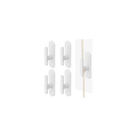 Lot de 4 Crochets adhésifs pour Cordon de Store, Crochets adhésifs pour Enrouleur de Cordon de Store (Blanc)