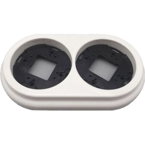 Cadre double surface en porcelaine blanche