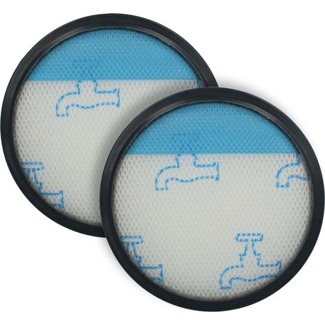 vhbw 2x Micro Hygiene Filter compatible with Moulinex MO3969PA, MO3985PA Vacuum Cleaner - Air Filter Black White