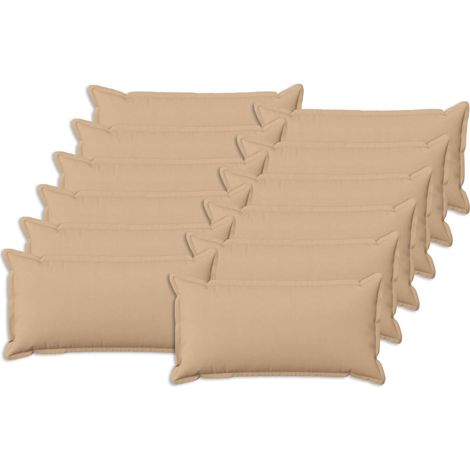 vidaXL Cushion with Pillow HOUTEN 12 pcs Cream Faux Linen (1/5)