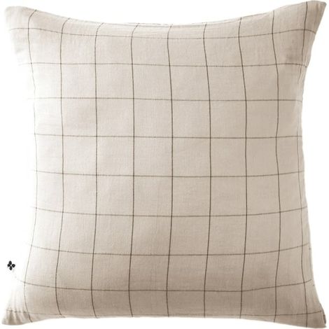 Taie d’Oreiller en Gaze de Coton Tissée – 60 x 60 cm – Gaia Match Granit (1/5)