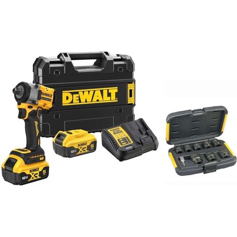 DeWALT - Clé à chocs sans fil 18 V, avec accessoires, 2 batteries Li-Ion 5,0 Ah et chargeur. DCF922P2TA (1/5)