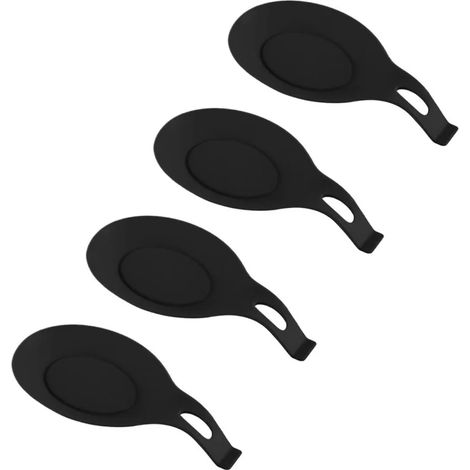 (4 pièces) Repose-cuillère en silicone, porte-spatule, dessous de plat résistant à la chaleur, accessoires de cuisine (1/5)