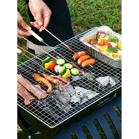 45x30 cm BBQ Grille Acier Inoxydable Grille Extérieure Cuisson Barbecue Accessoires