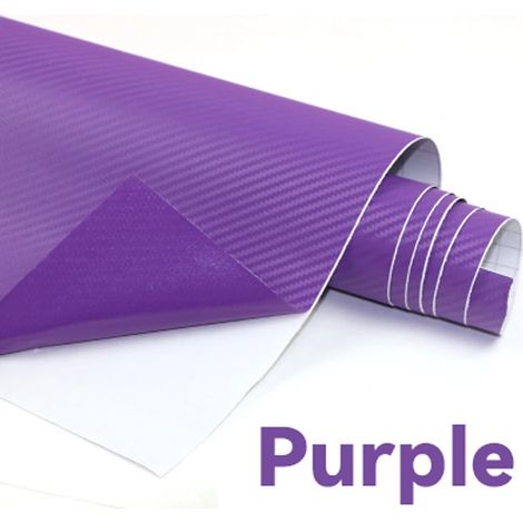 (VIOLET - 50 x 300 cm) Film adhésif vinyle imitation fibre de carbone 3D imperméable, large, pour voiture et moto. Convient pour la personnalisation de votre véhicule. (1/4)