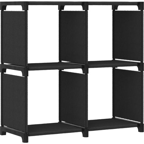 Würfel-Regal 4 Fächer Schwarz 69x30x72,5 cm Stoff