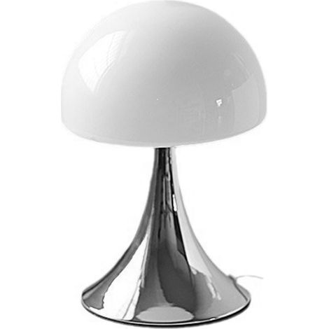 Pilzförmige Tischleuchte aus Glas und Eisen, warmes Licht, USB-Anschluss, moderne Nachttischlampe für Schlaf- oder Wohnzimmer, weiß (1/5)