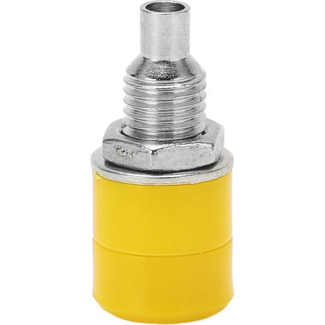 Lot de 20 prises bananes femelles 4 mm (24,070 mm) en cuivre nickelé pour équipements électroniques, couleur jaune. (1/5)