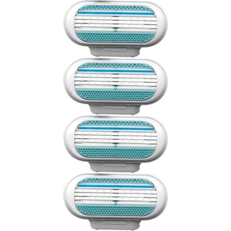 Lames de Rasoir Triple Femmes – Compatible avec les rasoirs de même taille, Pour aisselles et jambes (4 lames dans un sac vert) (1/5)
