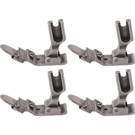 Lot de 4 pieds ourleurs réglables pour machine à coudre industrielle, anti-rouille, ourlet roulotté (1/5)