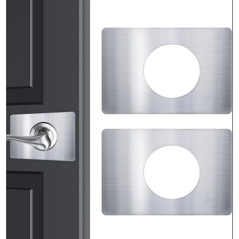 Plaque de réparation pour serrure de porte, renforcement fixation - Argent (1/5)