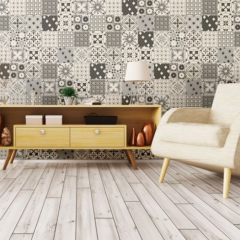 Sticker Mural Carrelage adhésif Cuisine Salle de Bain - 60 STICKERS CARRELAGES AZULEJOS ATAROA - 60stickers10x10cm (1/4)