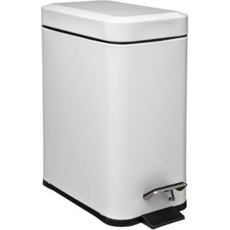 Poubelle de Salle de Bain "Rectangle" 5L Blanc