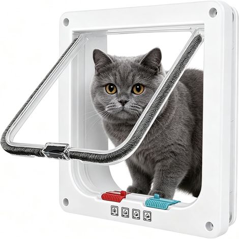 Trappe pour Chat et Chien – 4 Voies, S, 20x19 cm, Sécurisée (1/5)