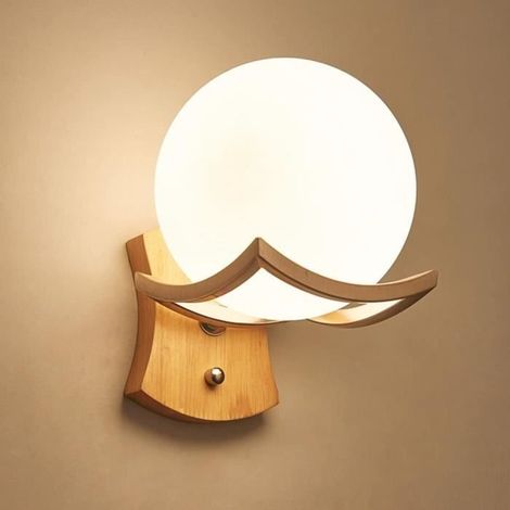 Applique Murale Interieur LED, Support En Métal En Acier Inoxydable, Moderne Lampe de Mur Sphérique Pour Salon, Chambre, Couloir (1/4)