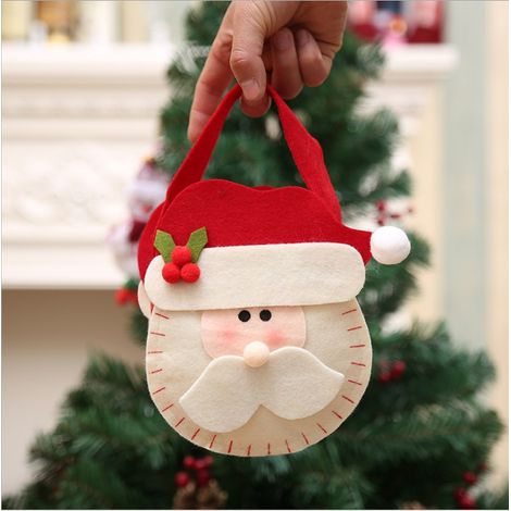 Nouveaux sacs cadeaux de Noël créatifs version Q, sacs à bonbons, sacs cadeaux de Noël en non-tissé en forme de pomme, sacs cadeaux décoratifs version Q, sac cadeau vieil homme
