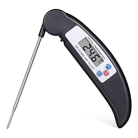 Thermomètre numérique pliable à sonde pour aliments, barbecue, viande, cuisine, eau et huile, outil noir (1/5)