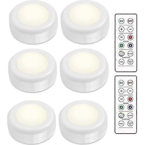 HONORNIC - Pack de spots LED - 6 spots élégants avec 2 télécommandes pratiques