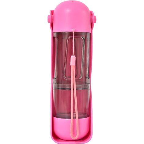 Bouteille d'eau pour chien, bouteille d'eau de voyage pour chien, bouteille d'eau portable 3 en 1 pour chien(rose) (1/5)