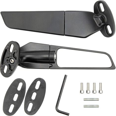Set di 2 specchietti retrovisori per moto, specchietti universali regolabili e girevoli per ATV, specchietti laterali di ricambio per Ninja 250 300 400 650 H2 H4 -Crezuo