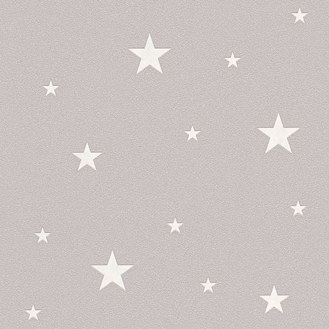 Papier peint gris chambre enfant étoile phosphorescent Tapisserie chambre bébé motif étoile Papier peint enfant phosphorescent (1/4)