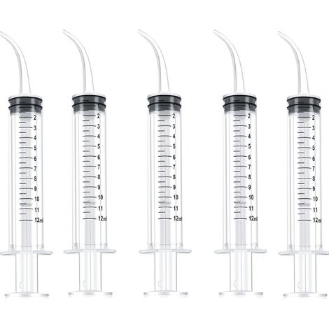 Confezione da 5 siringhe da 12 ml/iniezione di colla/siringa per irrigazione dentale/siringa graduata monouso (1/5)