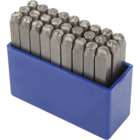27 Pcs Tampons à Lettres en Acier Trempé pour Gravure sur Métal, Cuir, Bois - Kit Complet avec Boîte - Poinçons 4mm (1/5)