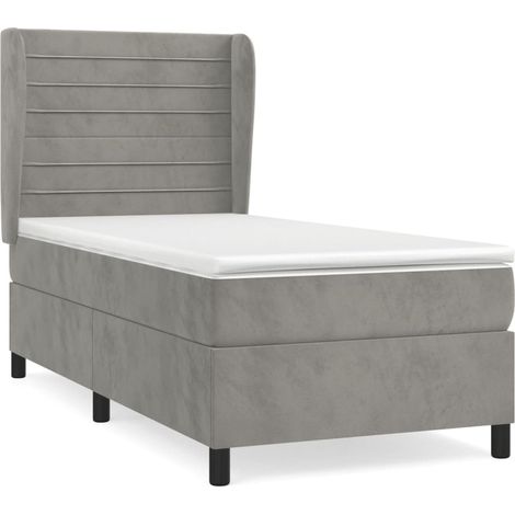 Maison Exclusive - Boxspringbett mit Matratze Hellgrau 90x190 cm